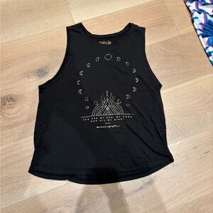 Spiritual gangster Black and gold Sleeveless Graphic Top